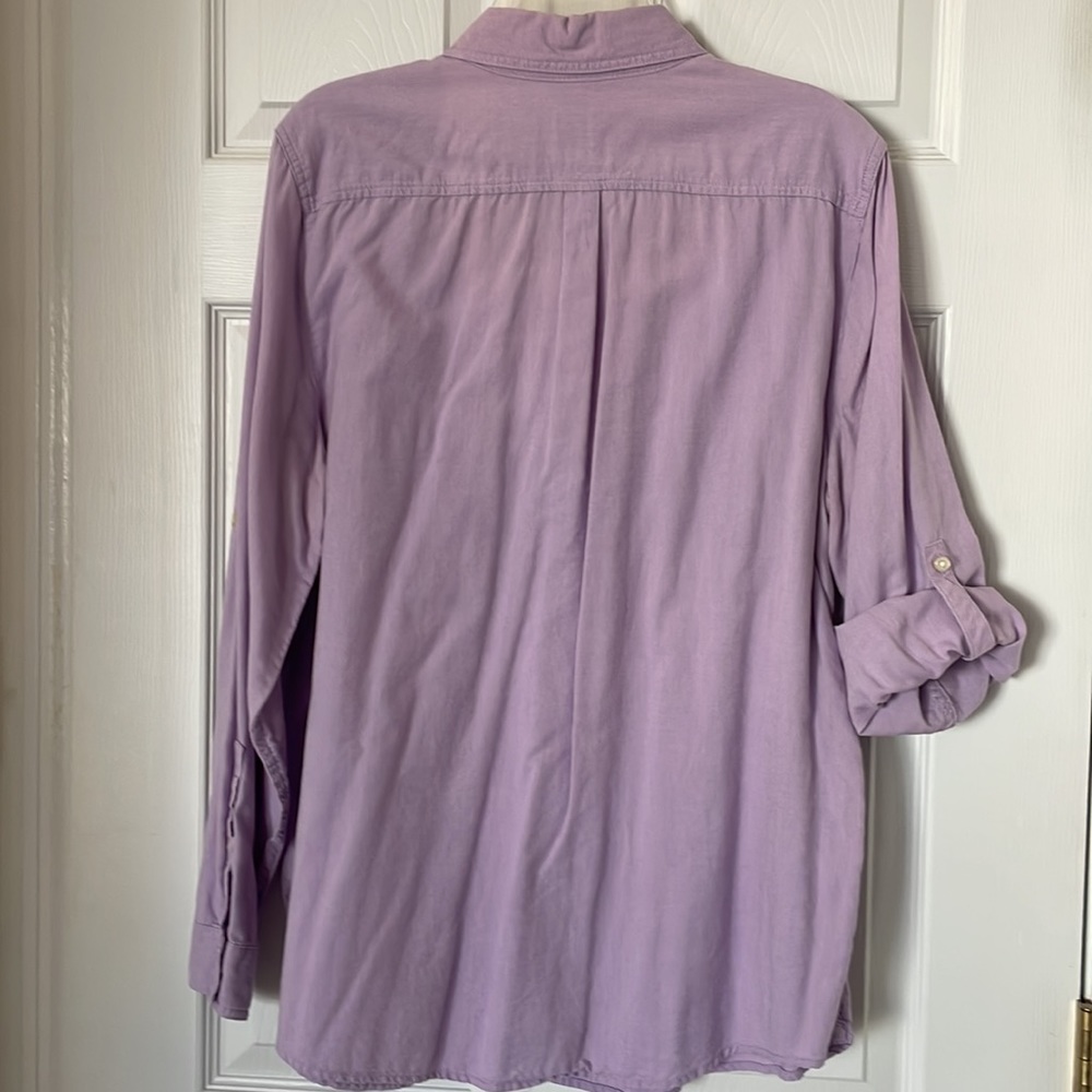 Gap Dusty Lilac The Fitted Boyfriend Shirt - Picture 2 of 4